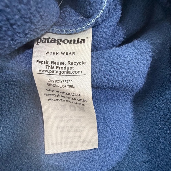 Patagonia Synchilla Snap-T Snap T Fleece Pullover Sweater Two Tone Blue Small S - Picture 5 of 7